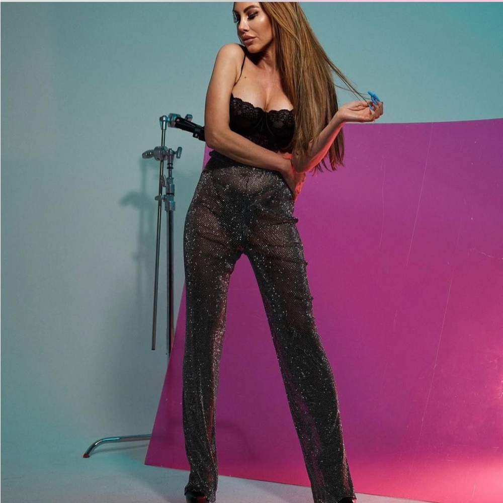 Mach & Mach Silver Sparkling Stretchy Pants, the most beautiful pants